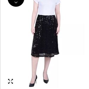 NY Collection Petite Knee Length Sequin Skirt